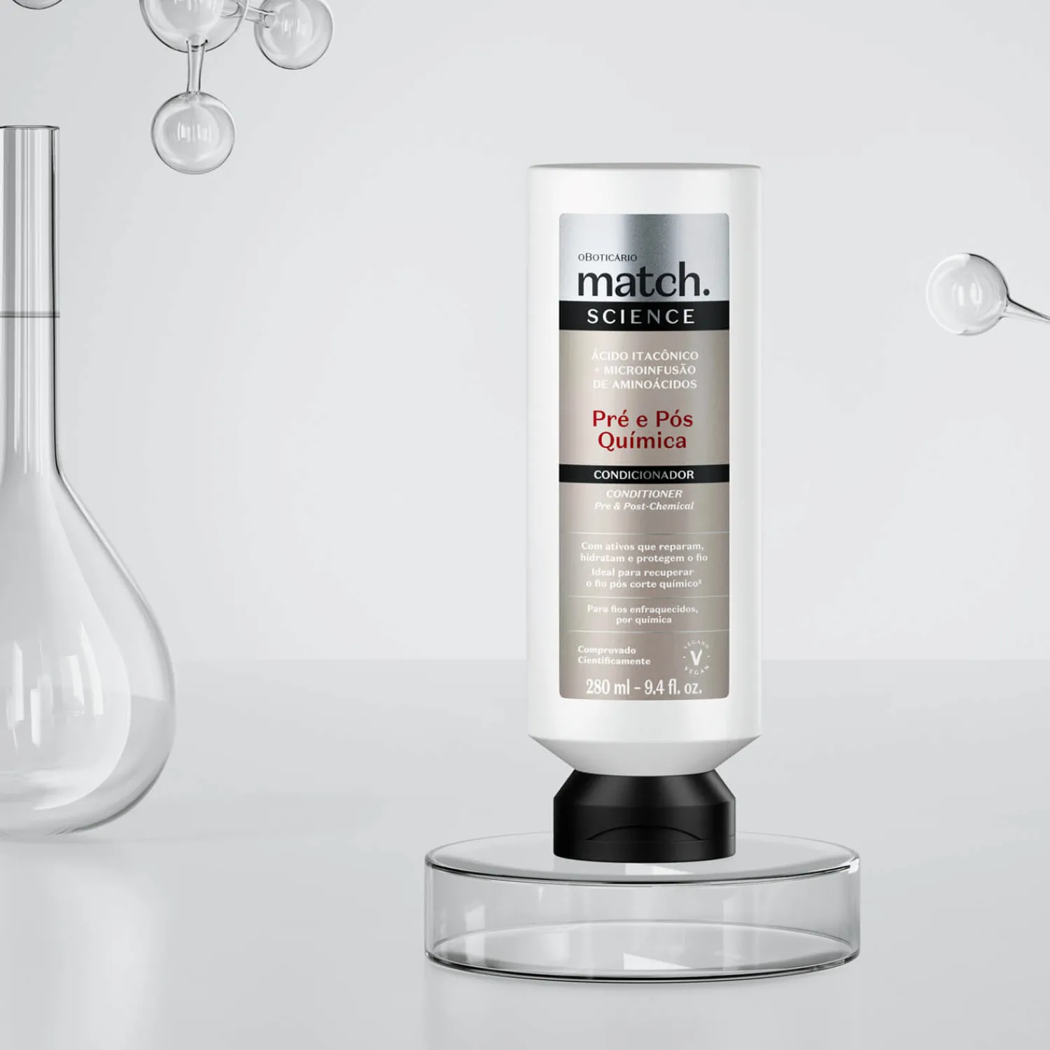 Acondicionador | O Boticário CO Acondicionador para el cabello dañado science pre pos quimica 280ml Match