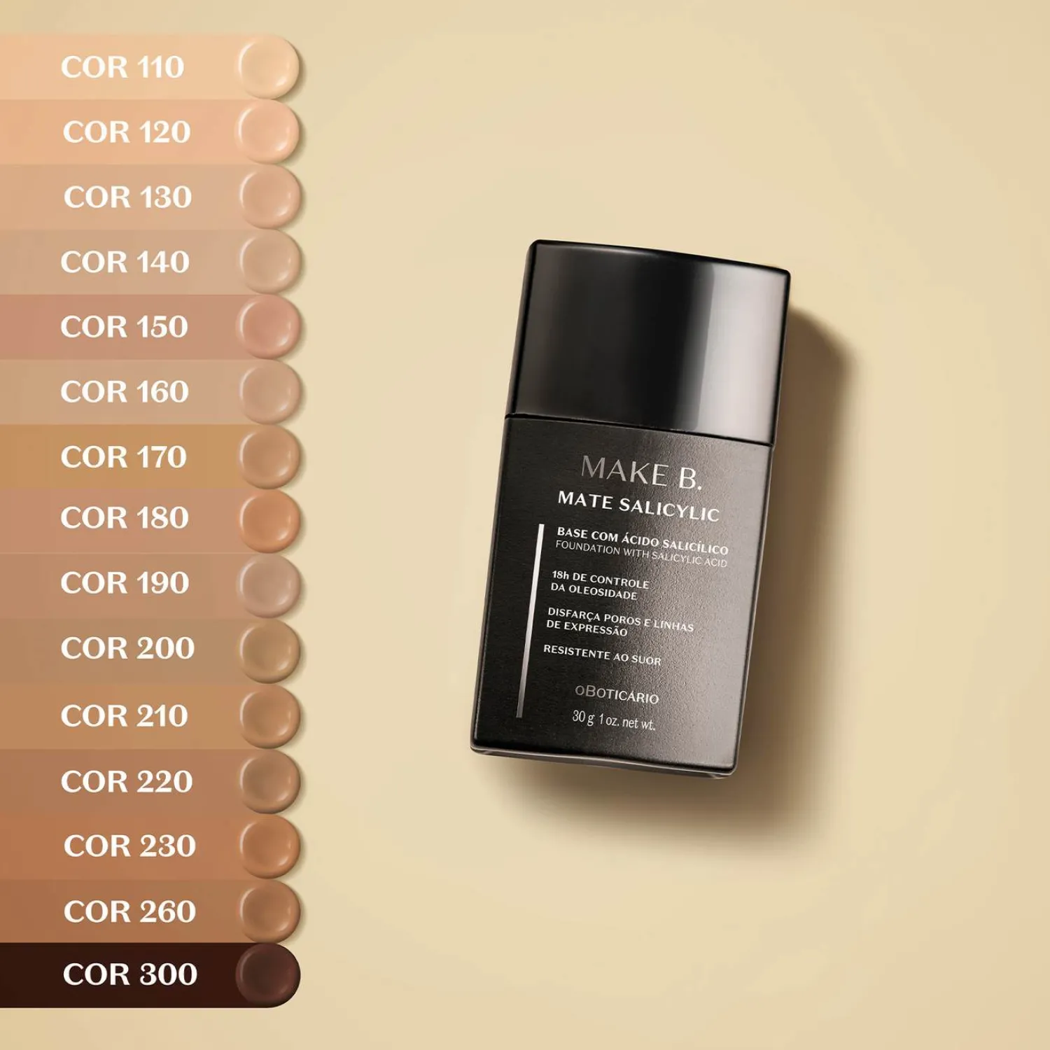 Bases Líquidas | Cara | MAKE B. Base Líquida Mate Salicílico 30 g. Make B