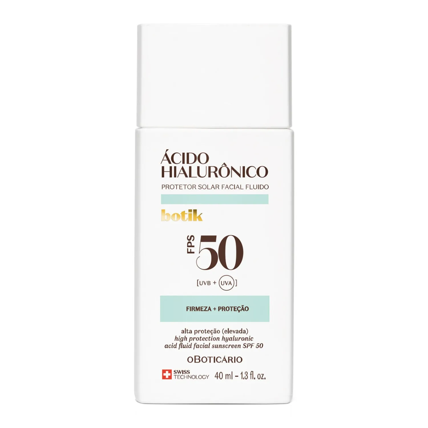 Skin Care Para Hombres | Protectores Solares | O Boticário CO BOTIK PROTECTOR SOLAR FACIAL FPS 50 ACIDO HIALURONICO 40ml
