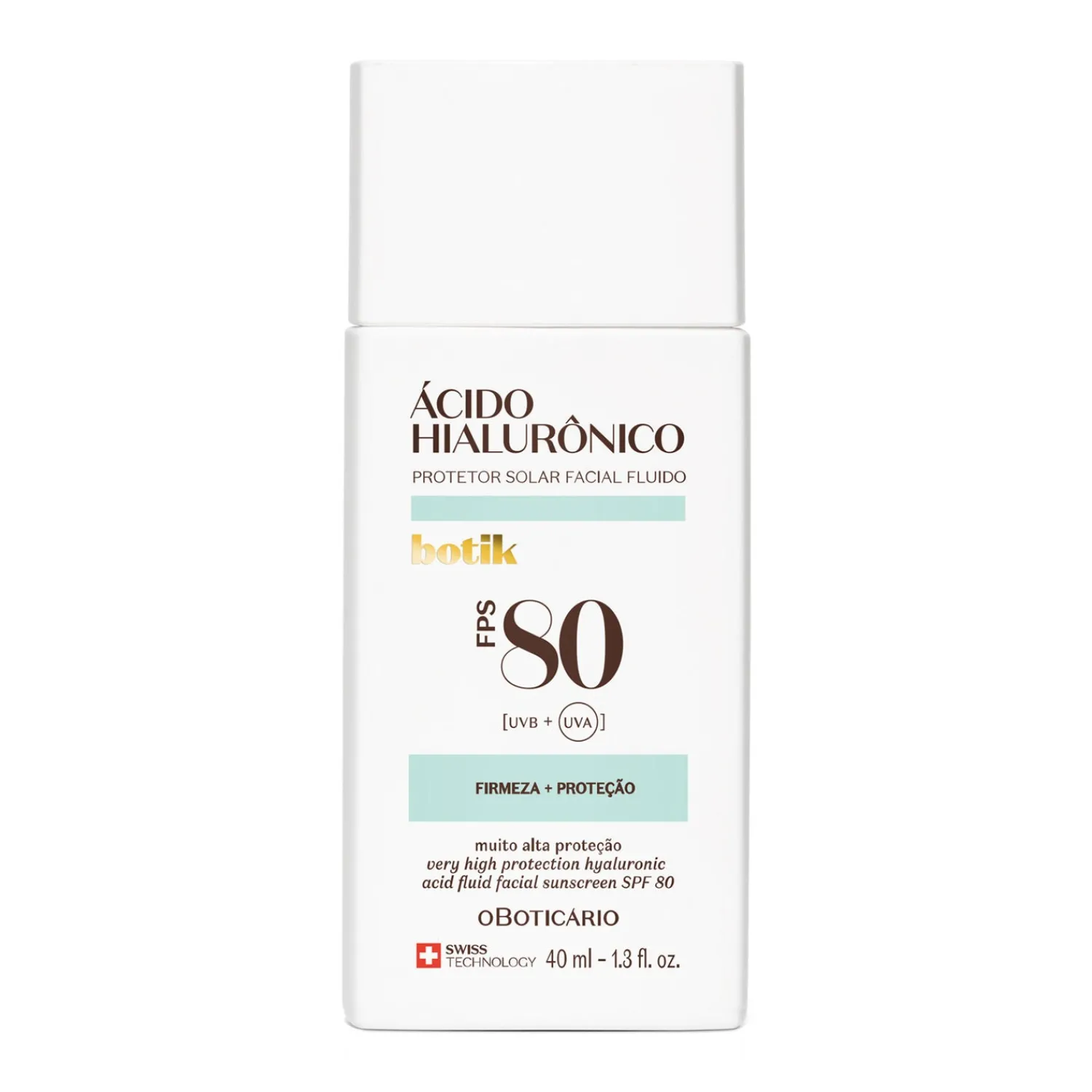 Skin Care Para Hombres | Protectores Solares | O Boticário CO BOTIK PROTECTOR SOLAR FACIAL FPS 80 ACIDO HIALURONICO 40ml