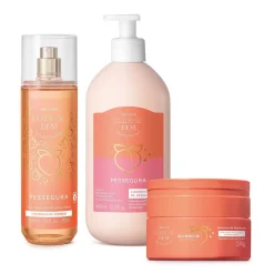Body Splash | CUIDE-SE BEM Combo Pessego: Locion Corporal 400ml + Body Splash 200ml + Máscara de Hidratacion 200g