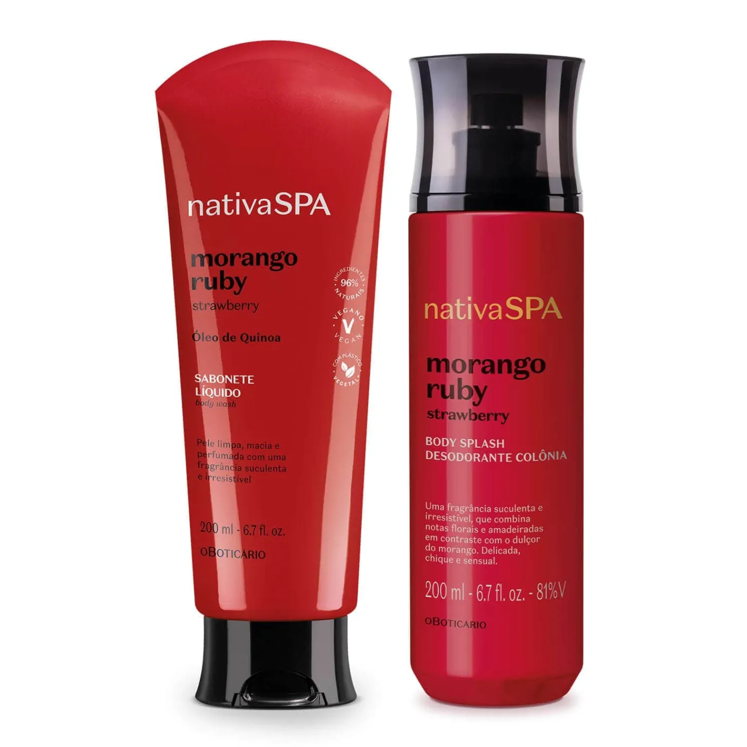 Body Splash | NATIVA SPA COMBO DE REGALO CUIDADO CORPORAL MORANGO RUBY BODY SPLASH + JABON LIQUIDO CORPORAL