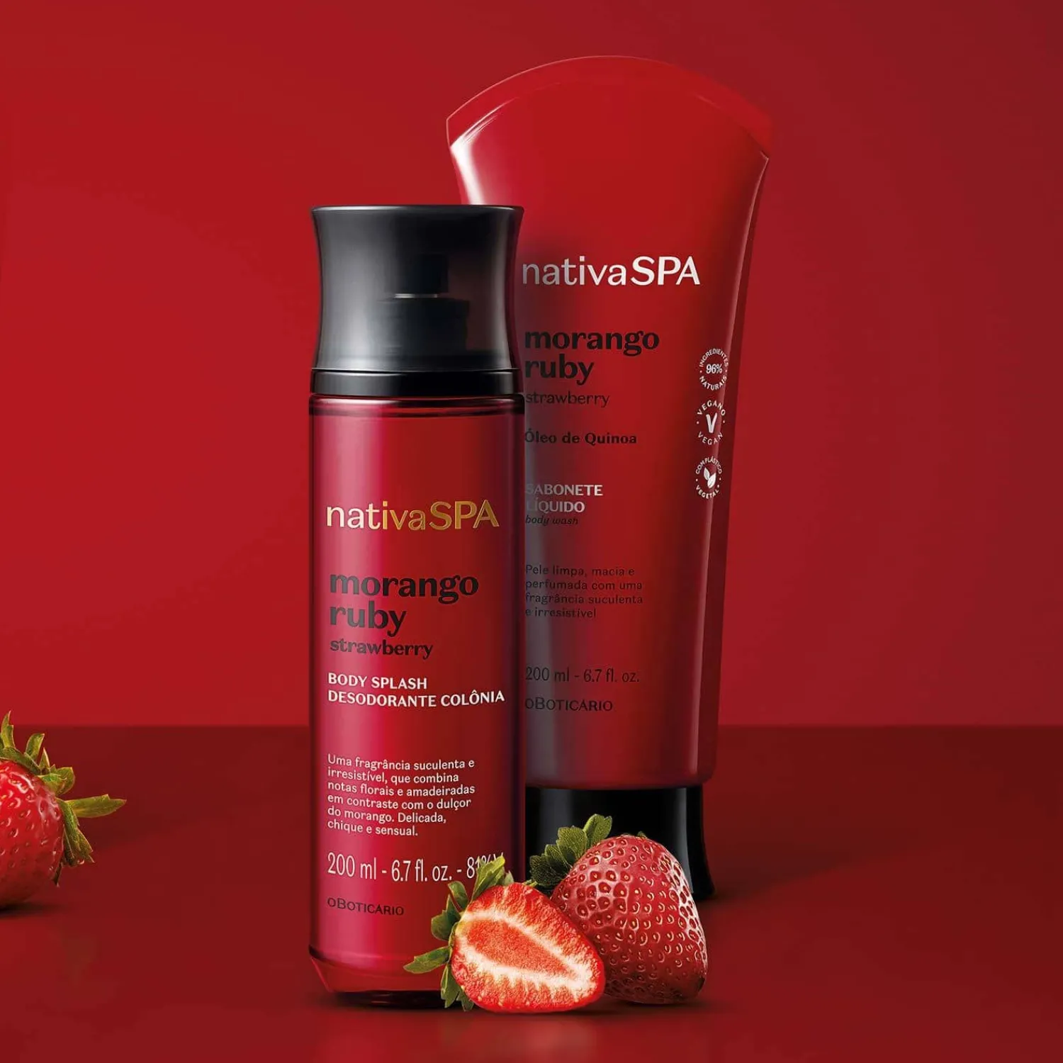 Body Splash | NATIVA SPA COMBO DE REGALO CUIDADO CORPORAL MORANGO RUBY BODY SPLASH + JABON LIQUIDO CORPORAL