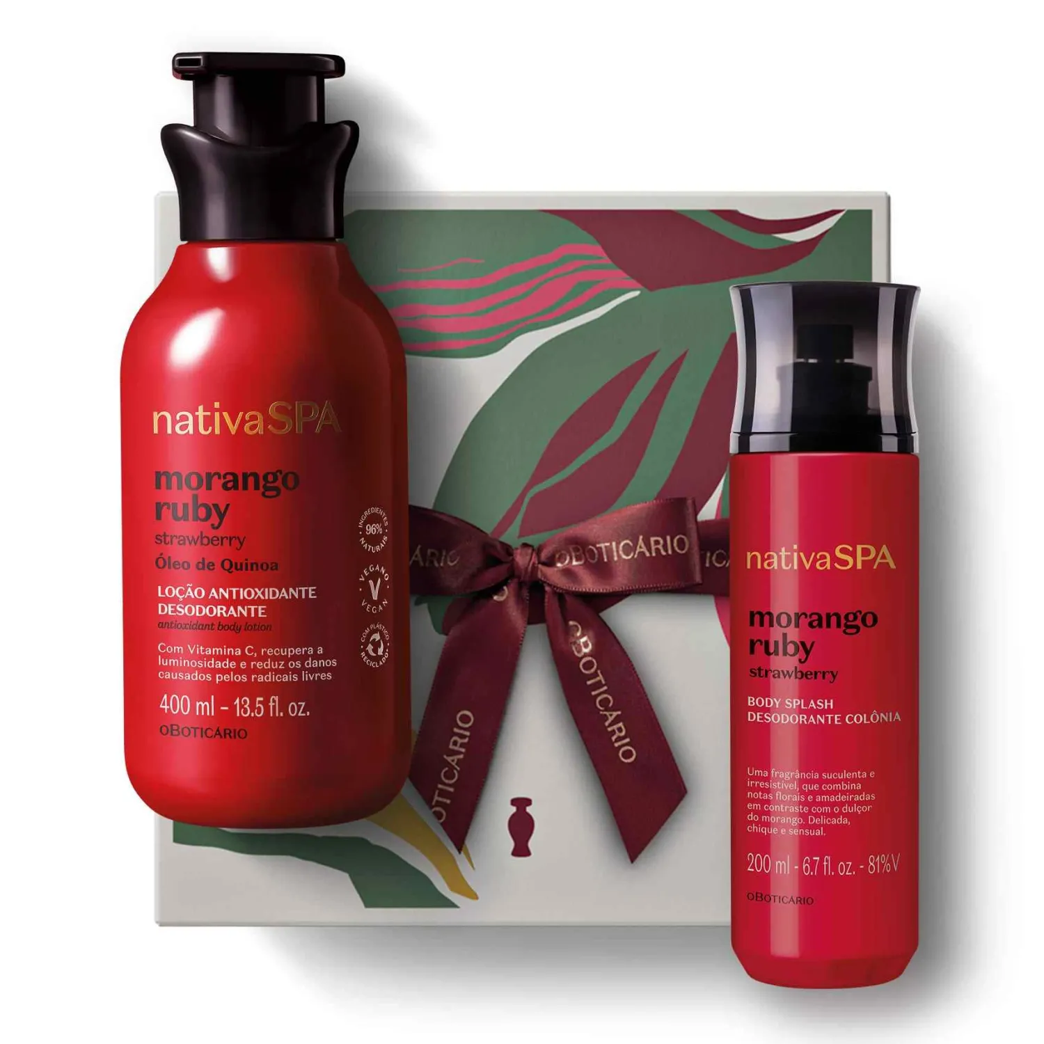 Body Splash | NATIVA SPA Combo Npsa Locion Hidratante 400Ml + Body Splah 200Ml Morango E Ruby