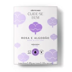 Jabones Corporales | O Boticário CO Jabón en barra rosa & algodón 2x80 Cuide-se bem
