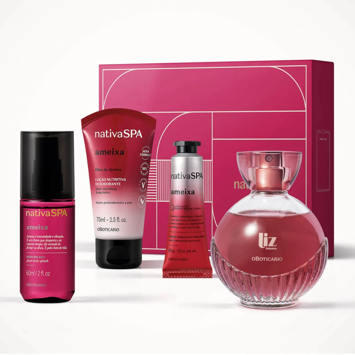 Body Splash | O Boticário CO Kit de regalo de amor y amistad de mujer Lizz & Nativa Spa