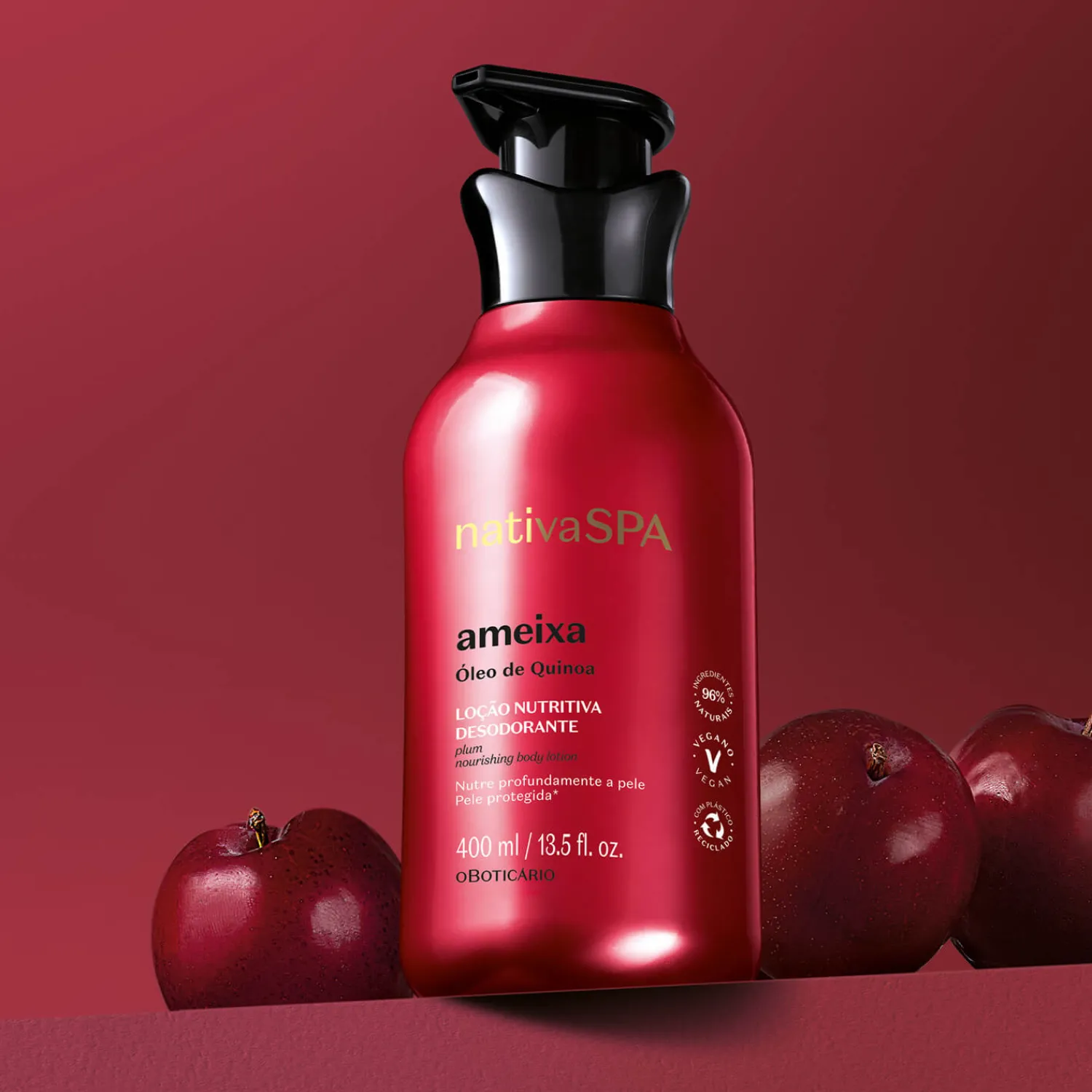 Cremas Corporales | O Boticário CO Loción hidratante corporal de ciruela 400ml Nativa Spa